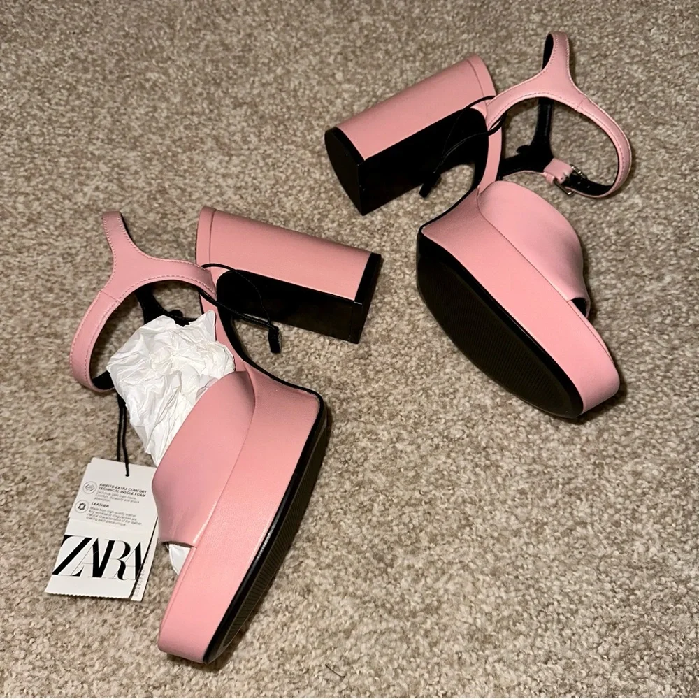 Zara leather platform